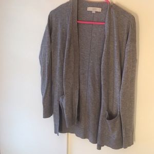 Heather Grey LOFT Cardigan